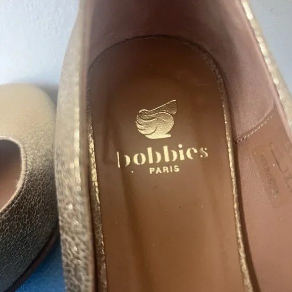 Gold Bobbie’s Of Paris Leather Mary Jane’s Made In Portugal - Picture 4 of 5